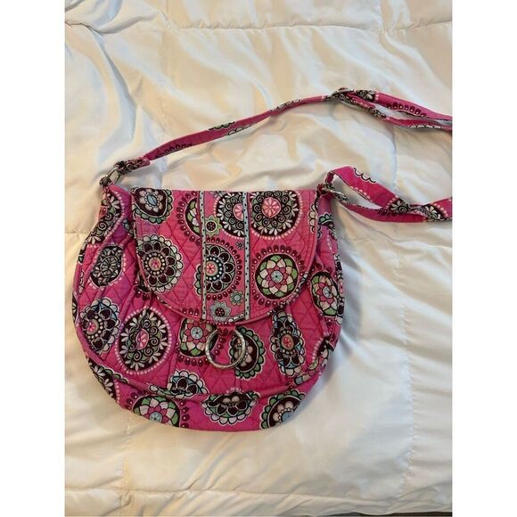 Vera Bradley Handbags - Vera Bradley Women's Floral Saddle Up Crossbody Bag Pink